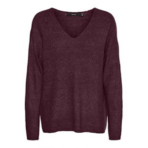 Vero Moda VMCREWLEFILE LS V-Neck Blouse Noos Sweater, Aiguilles : mélangées, M Femme