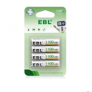 EBL Lot de 4 Piles Rechargeables AAA 1.2V 1100mAh Ni-MH Pile rechargeable