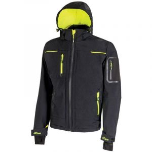 U-Power Veste de travail space softshell impermeable black carbon de l