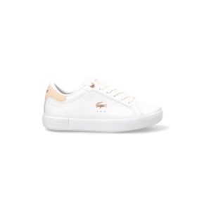 Lacoste Baskets Powercourt couleur blanc rose clair enfant - 19.5