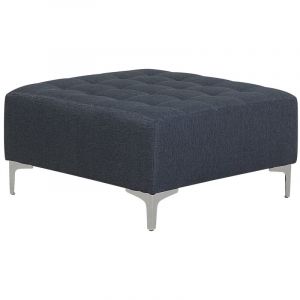 Image de Beliani Repose-pieds ottoman en tissu gris FLORLI