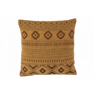 Coussin Déco "Ethnique" 45x45cm Ocre Prix