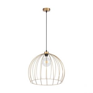 Coop Lampe Suspendue Métal Doré Noir Câble en Tissu