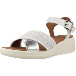 Geox Femme D MELICONIA G Sandale compensée, White, 39 EU