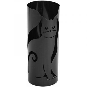 Versa Porte parapluie en métal Chat Noir