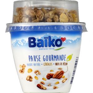 Image de Baïko Yaourt nature Pause Gourmande céréales noix de pécan - Le pot de 225g