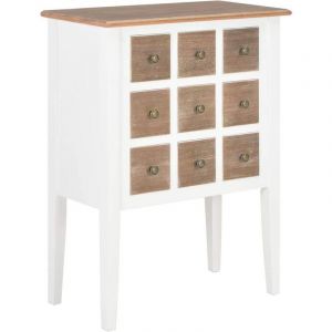 Image de Buffet bahut armoire console meuble de rangement blanc 80 cm bois m if 4402224