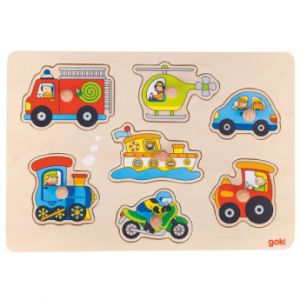 Goki Boutons PUZZLE ROUTE DES FONDS 30 x 21 cm, 7 pièces