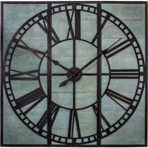 Antic Line Pendule Industrielle en 3 Parties