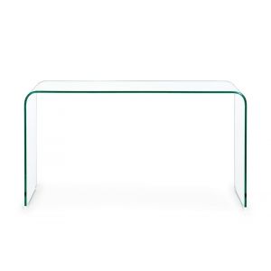 Hellin Console d'entr&eacute;e design contemporain en verre L125