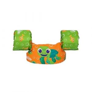 Bestway Gilet de natation avec brassards en mousse intégrés, Puddle Jumper, 56cm, Vert et Orange