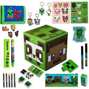 Minecraft Calendrier de l'Avent 2025 Enfant et Ado Creeper Compte &agrave; Rebours Noel 24 Surprises Papeterie Original et Accessoires Kawaii Cadeau Enfant