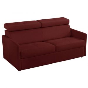 Image de Inside75 Canap&eacute; 2-3 places MONTMARTRE en microfibre bordeaux convertible express couchage 120cm MATELAS 18CM
