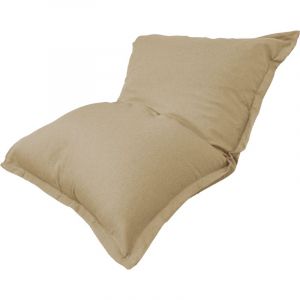 Pouf intérieur xxl Housse effet lin beige 190x155cm