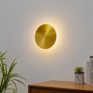 Kosilum Applique murale ronde finition laiton led intégrée 18 cm - Dorenis
