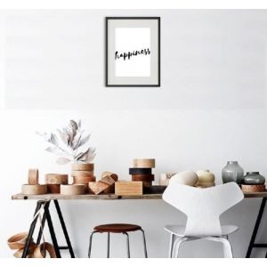 Shot Cadre Photo Happiness 30x40cm avec P e Partout Tableau Bois Verre (NOIR)