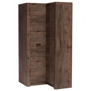 Armoire d'angle Stanton C110, Chêne sombre, 192x106x90cm, Portes d'armoire: Avec des charnières, Nombre d'étagères: 0