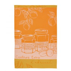 Coucke Torchon imprimé en jacquard de coton orange 50x75