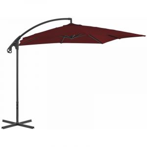 Image de VidaXL Parasol déporté avec mât en acier 250x250 cm Rouge bordeaux