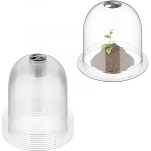 Relaxdays Lot de 10 Cloches de Culture, Ø 25 cm, Protection Contre Le Gel et Les escargots, Cloches de Plantation empilables, en Pet, Transparentes