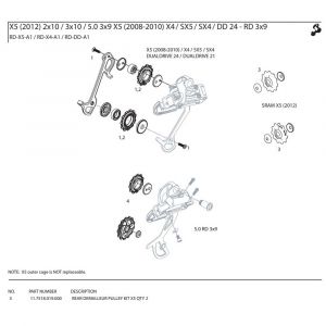 Sram X5 Derailleur Pulley Rear Kit One Size Black