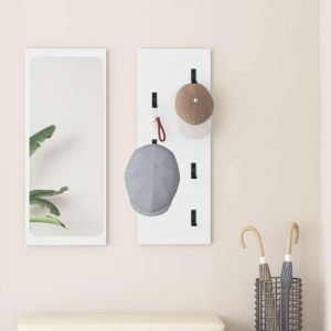 VidaXL Porte-manteau mural Blanc 30 x 1.5 x 80 cm Bois d'ing&eacute;nierie