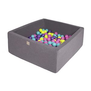 Piscine sèche gris foncé 200 balles Violet/Rose Foncé/Lime/Turquoise