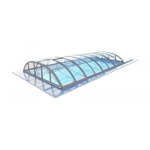 Image de Abri de piscine Horizon - 8,61x4,20 m - polycarbonate massif 3 mm - Couleur Ral7037 Gris - ECO210