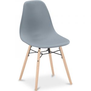 Privatefloor Chaise de Salle &agrave; Manger - Design Scandinave - Pieds en Bois - Sk&ouml;gur Gris clair