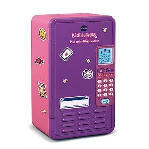 Vtech KidiSecrets, Mon Casier MagicLocker Violet et Rose, Coffre-Fort Secret avec Code, Enceinte, Jeux, R&eacute;veil, Bo&icirc;te &agrave; Tr&eacute;sors &agrave; Personnaliser, Cadeau Enfant de 6 &agrave; 12 Ans - Contenu en Fran&ccedil;ais