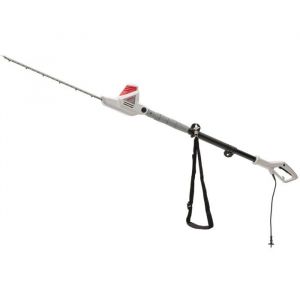 Ikra Taille Haie Télescopique filaire 600W - Lame de coupe 59 cm Coupe 51 cm Taille Haie sur perche réglable 1.95 - 2.40 m