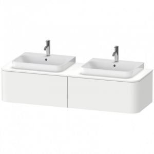 Duravit Happy D.2 Plus Meuble sous-lavabo pour console murale, 1600x550 mm, 2 tiroirs, pour 2 lavabos sur le dessus, Couleur (avant/corps): Laque