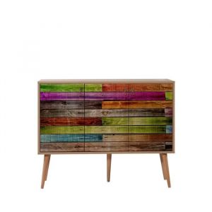 Menzzo Buffet 3 portes Repono 120x90cm Bois Multicolore