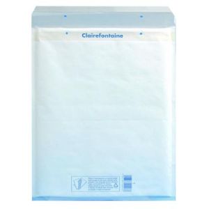 Clairefontaine 7350C - Paquet filmé de 10 pochettes matelassées N°7, kraft blanc à bulles, 90 g/m², 235x340 (dim. intérieures)