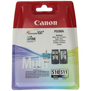 Canon PG-510 + CL-511 - Multipack Cartouche d'Encre d'Origine - Noir, Jaune/Cyan/Magenta