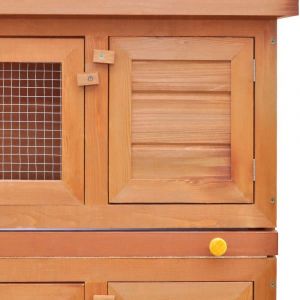 VidaXL Clapier 4 portes Bois | Brun