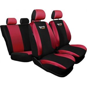 Mossa TG-RD Noir Rouge - Housses de sieges universelles compatibles avec RENAULT CLIO 2 3 4 II III IV PU2185