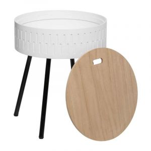 Atmosphera Table à café coffre Shiro - Couleur: Blanc - Blanc