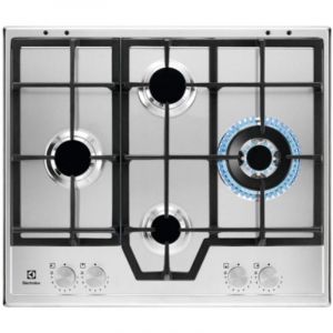 Electrolux KGS64562SX Plaque de cuisson &agrave; gaz encastrable en acier inoxydable de 60 cm, 4 br&ucirc;leurs