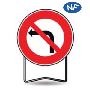 Taliaplast 524003 - Panneau signalisation prescription b2a interdit à gauche t1 850mm