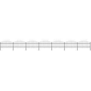 VidaXL Cl&ocirc;ture de jardin &agrave; dessus en lance Acier (1-1,25)x11,9 m Noir