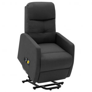 Image de VidaXL Fauteuil inclinable de massage Gris fonc? Tissu