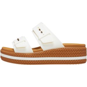 Crocs Brooklyn Buckle Sabots &agrave; talon compens&eacute; pour femme, Gypse, 3.5 UK
