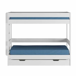 Pack lit superpose gigogne avec tiroir Ravi Blanc 80x200 cm - Blanc