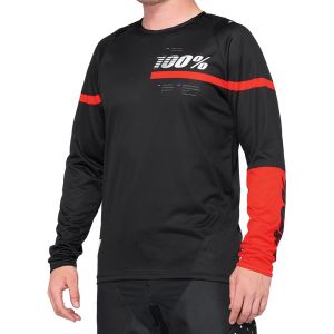 100% R-Core DH Maillot de cyclisme Homme, black/red S Maillots downhill & freeride
