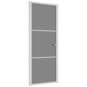 Image de VidaXL 350585 Porte intérieure 83x201,5 cm Blanc Verre ESG et aluminium