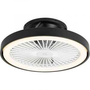 Qazqa Ventilateur de plafond intelligent noir avec LED avec télécommande - Dave