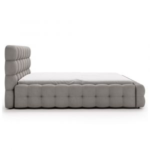 Lit coffre en Tissu bouclette 140x200 cm gris