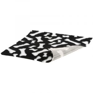 Ferplast PLAZA GUMMY Tapis en fourrure écologique avec base antidérapante pour chiens et chats. Variante LARGE - Mesures: 100 x 150 cm - Noir