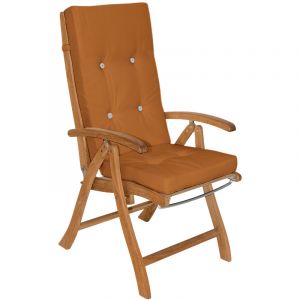Deuba 6x Coussin De Chaise - 100%Polyester - Pour Chaise &agrave; Dossier Haut Brun